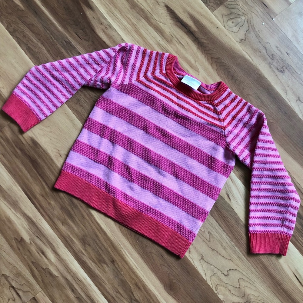 Hanna Andersson | Pink Stripe 100% Cotton Sweater | Size 5 / 110